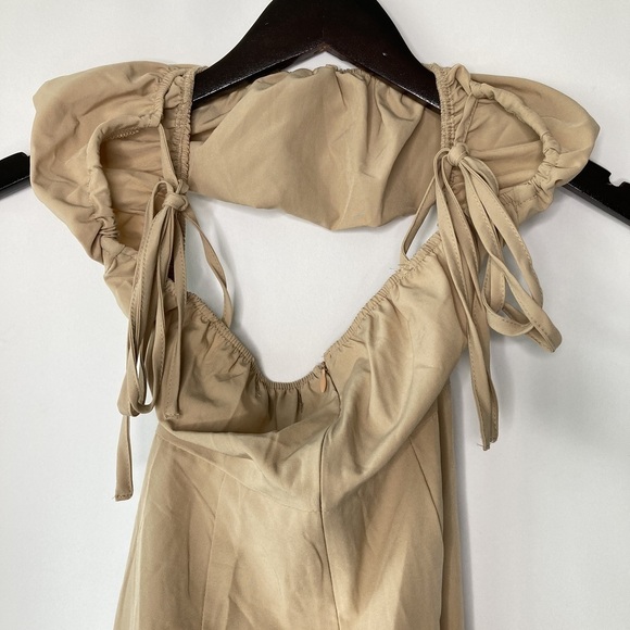 PrettyLittleThing Stone Strappy Cut Out Knotted Skirt Midaxi Dress Size 2 - Picture 12 of 15